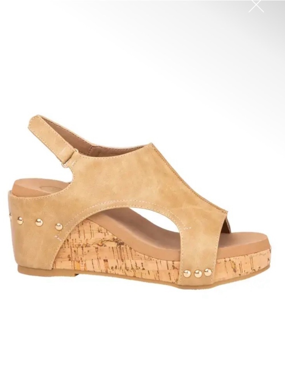 Hannah Peep Toe Cork Platform Sandal Velcro Slingback
